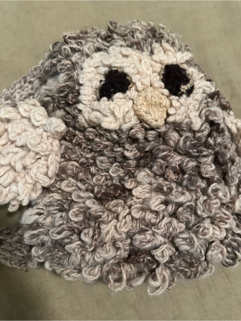 Vintage Anthropologie owl knit backpack